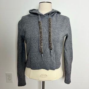 Zara Knit Crop Sweater W/ Sparkle & Hoodie